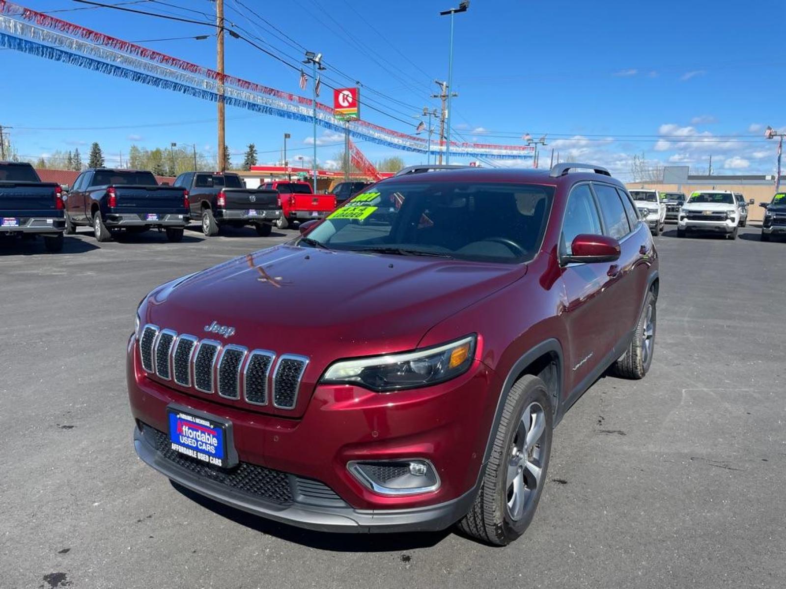 2021 RED JEEP CHEROKEE LIMITED (1C4PJMDX3MD) with an 3.2L engine, Automatic transmission, located at 2525 S. Cushman, Fairbanks, AK, 99701, (907) 452-5707, 64.824036, -147.712311 - Photo #1