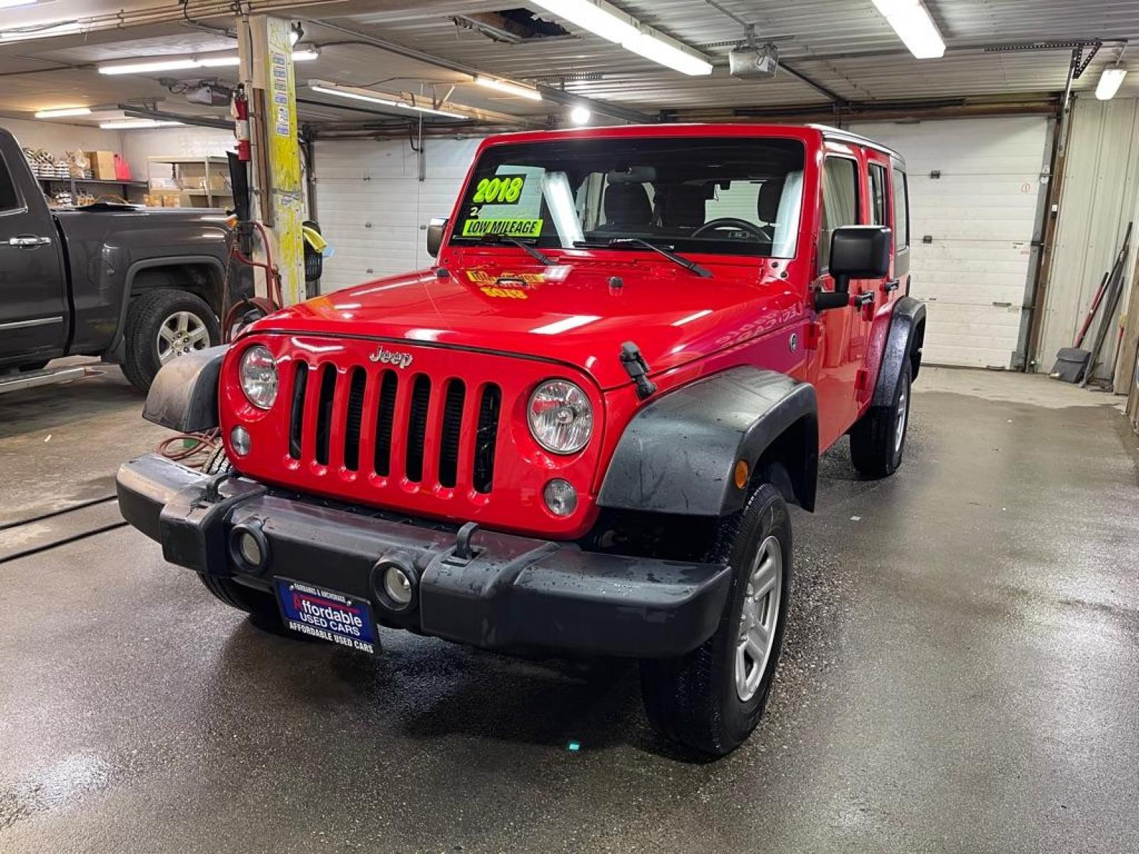 2018 RED JEEP WRANGLER UNLIMI SPORT (1C4BJWDG2JL) with an 3.6L engine, Automatic transmission, located at 2525 S. Cushman, Fairbanks, AK, 99701, (907) 452-5707, 64.824036, -147.712311 - Photo #1