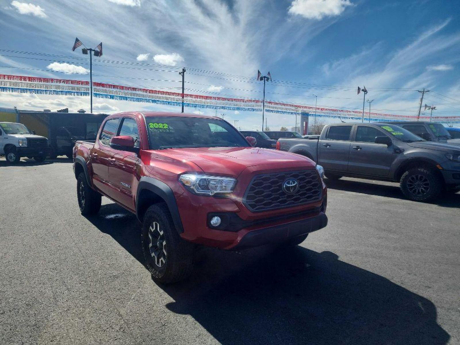2022 RED TOYOTA TACOMA DOUBLE CAB (3TMCZ5AN5NM) with an 3.5L engine, Automatic transmission, located at 2525 S. Cushman, Fairbanks, AK, 99701, (907) 452-5707, 64.824036, -147.712311 - Photo #2