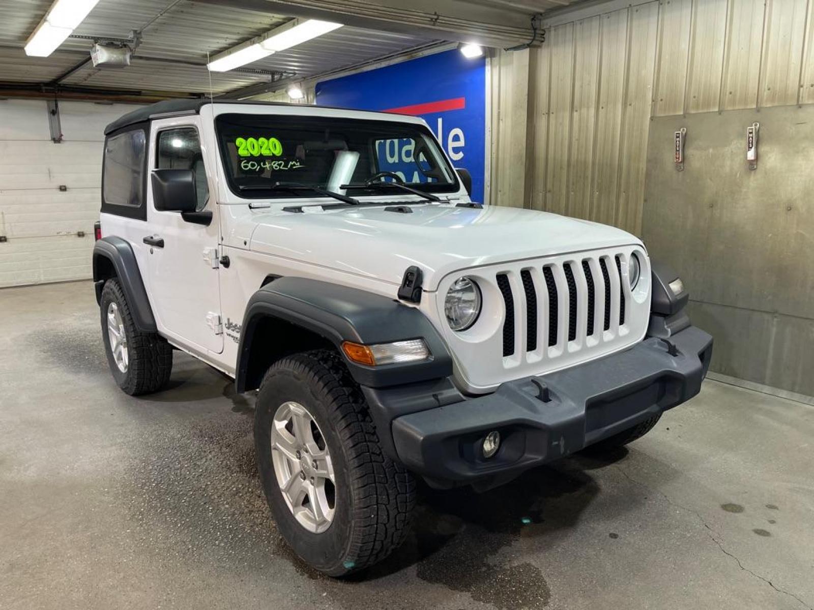 2020 WHITE JEEP WRANGLER SPORT (1C4GJXAG1LW) with an 3.6L engine, Automatic transmission, located at 2525 S. Cushman, Fairbanks, AK, 99701, (907) 452-5707, 64.824036, -147.712311 - Photo #0