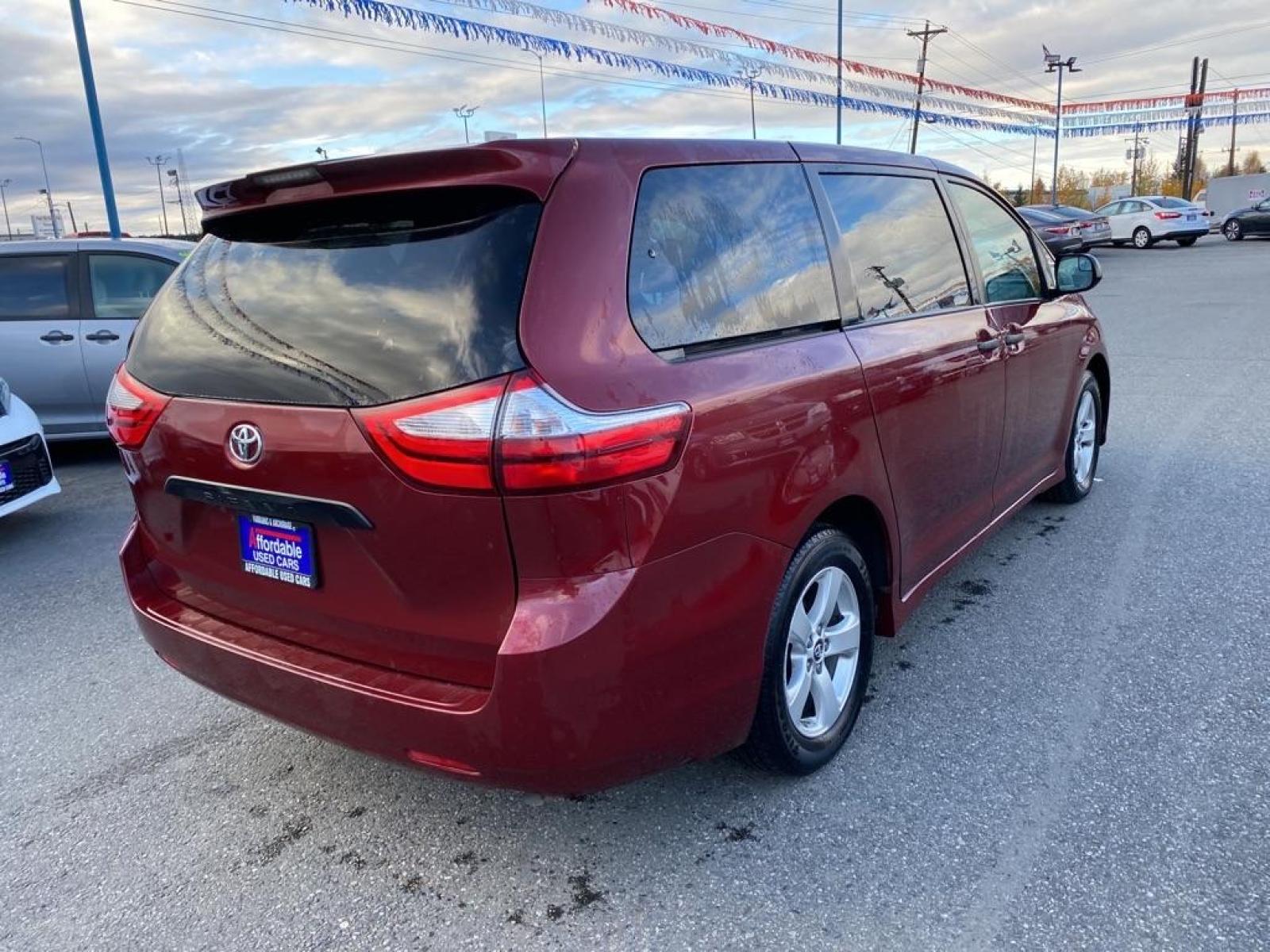 2018 MAROON TOYOTA SIENNA L (5TDZZ3DC1JS) with an 3.5L engine, Automatic transmission, located at 2525 S. Cushman, Fairbanks, AK, 99701, (907) 452-5707, 64.824799, -147.711899 - Photo #6
