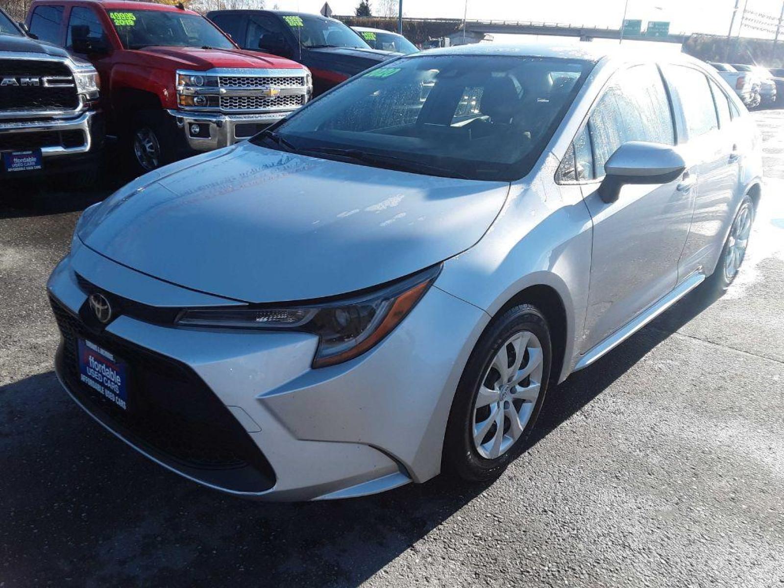 2020 SILVER TOYOTA COROLLA LE (JTDEPRAE3LJ) with an 1.8L engine, Continuously Variable transmission, located at 2525 S. Cushman, Fairbanks, AK, 99701, (907) 452-5707, 64.824799, -147.711899 - Photo #2