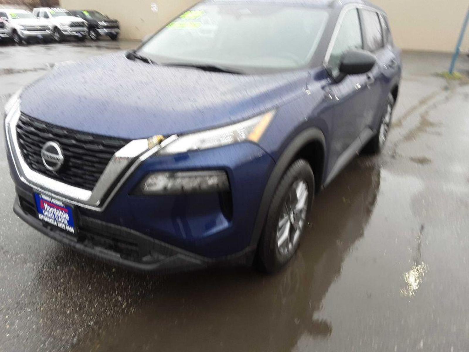 2021 BLUE NISSAN ROGUE S (5N1AT3AB2MC) with an 2.5L engine, Continuously Variable transmission, located at 2525 S. Cushman, Fairbanks, AK, 99701, (907) 452-5707, 64.824799, -147.711899 - Photo #2