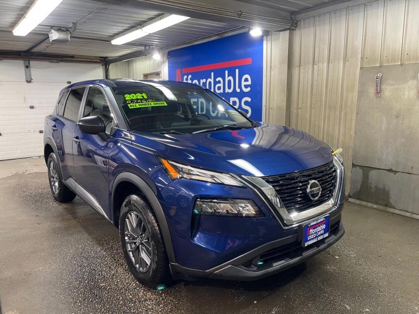 2021 BLUE NISSAN ROGUE S (5N1AT3AB5MC) with an 2.5L engine, Continuously Variable transmission, located at 2525 S. Cushman, Fairbanks, AK, 99701, (907) 452-5707, 64.824799, -147.711899 - Photo #1