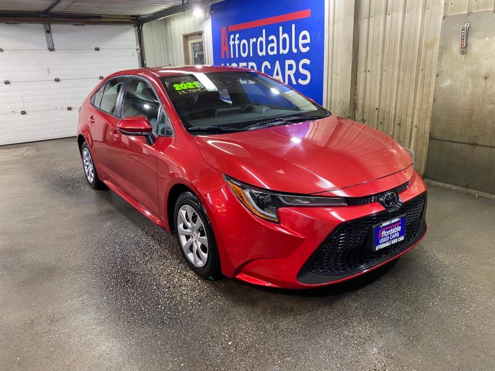 2021 RED TOYOTA COROLLA LE (5YFEPMAE5MP) with an 1.8L engine, Continuously Variable transmission, located at 2525 S. Cushman, Fairbanks, AK, 99701, (907) 452-5707, 64.824799, -147.711899 - Photo #0