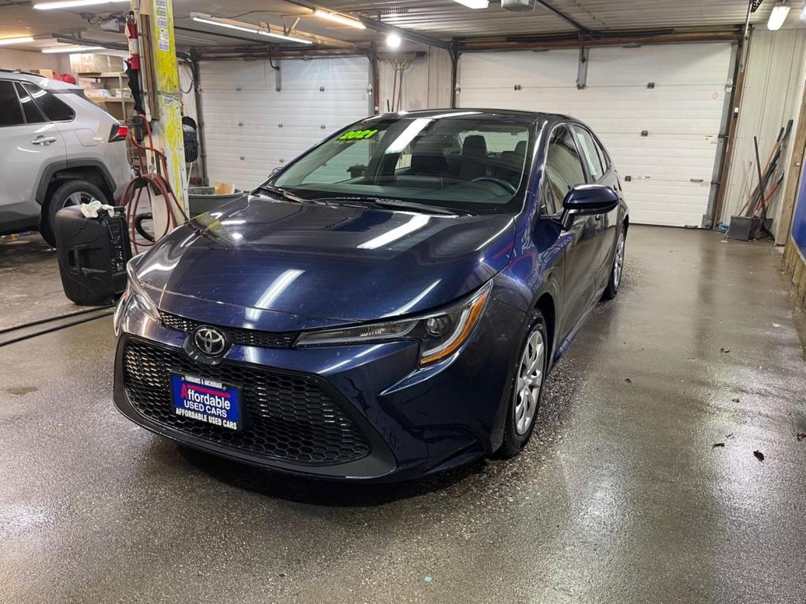 2021 BLUE TOYOTA COROLLA LE (5YFEPMAE2MP) with an 1.8L engine, Continuously Variable transmission, located at 2525 S. Cushman, Fairbanks, AK, 99701, (907) 452-5707, 64.824799, -147.711899 - Photo #1