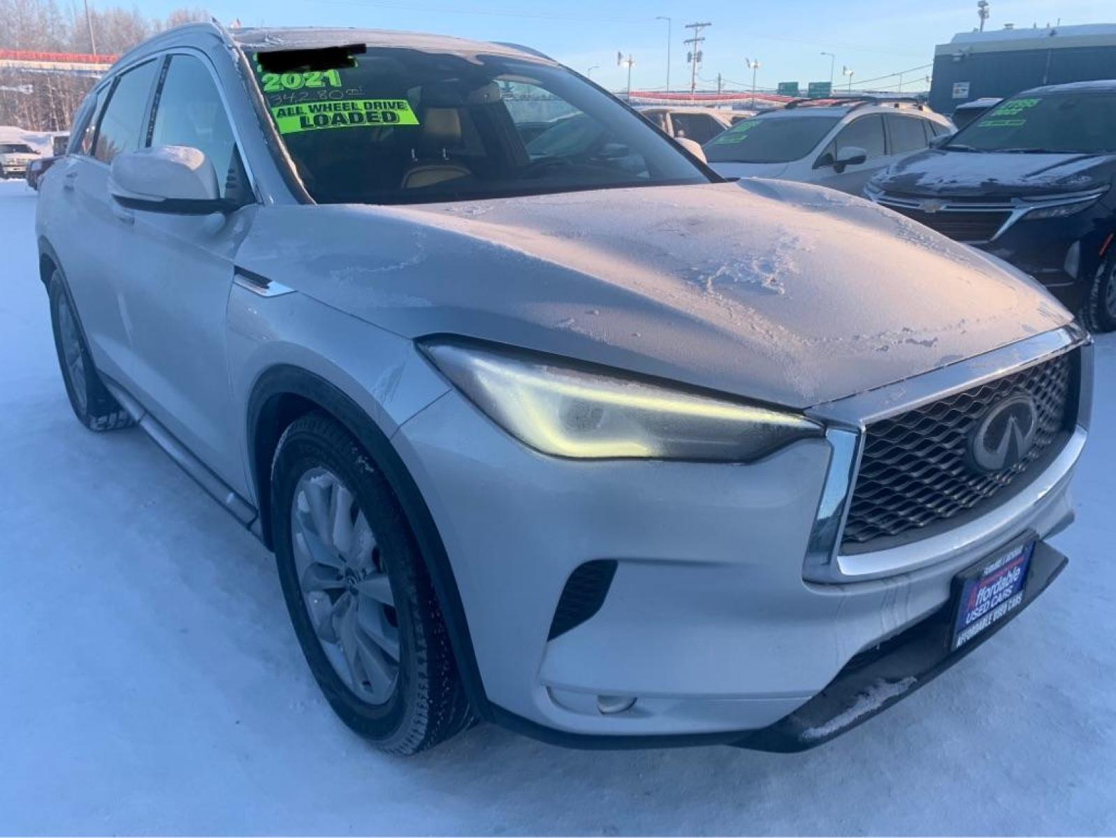 2021 SILVER INFINITI QX50 LUXE (3PCAJ5BB9MF) with an 2.0L engine, Continuously Variable transmission, located at 2525 S. Cushman, Fairbanks, AK, 99701, (907) 452-5707, 64.824799, -147.711899 - Photo #0