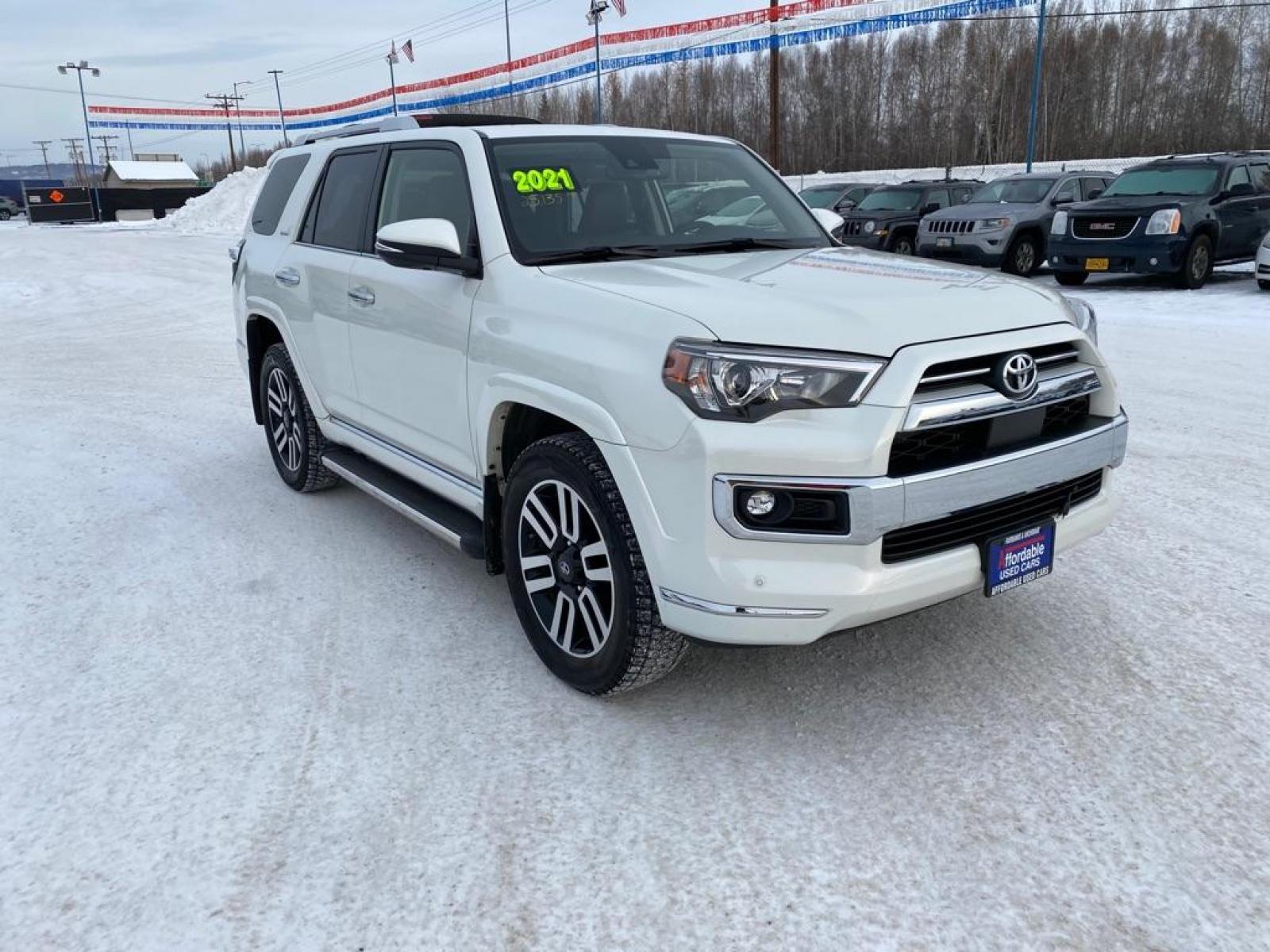 2021 WHITE TOYOTA 4RUNNER LMTD TRAIL (JTEKU5JR3M5) with an 4.0L engine, Automatic transmission, located at 2525 S. Cushman, Fairbanks, AK, 99701, (907) 452-5707, 64.824799, -147.711899 - Photo #1