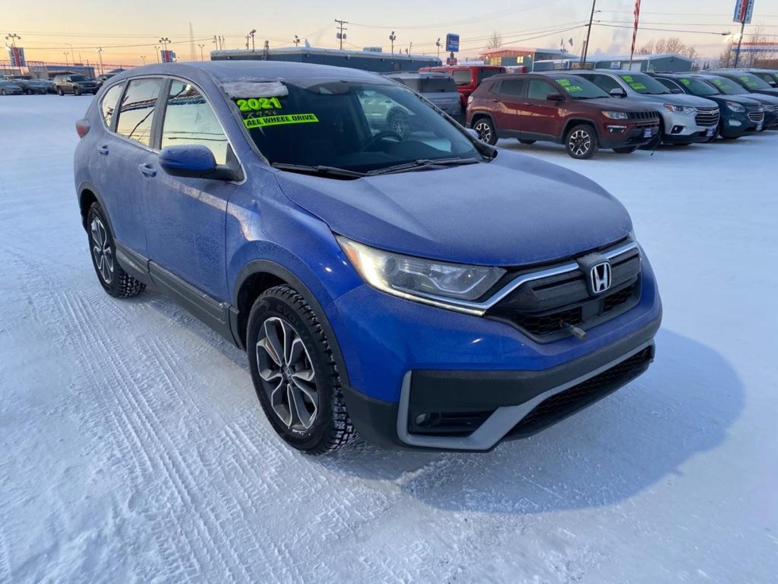 2021 BLUE HONDA CR-V EX (7FARW2H52ME) with an 1.5L engine, Continuously Variable transmission, located at 2525 S. Cushman, Fairbanks, AK, 99701, (907) 452-5707, 64.824799, -147.711899 - Photo #1